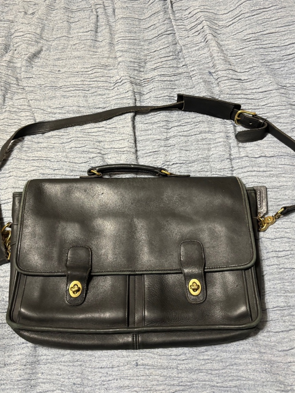 Vintage Coach Barclay Briefcase 5275 | Black Leather | Made in USA | Double Turn